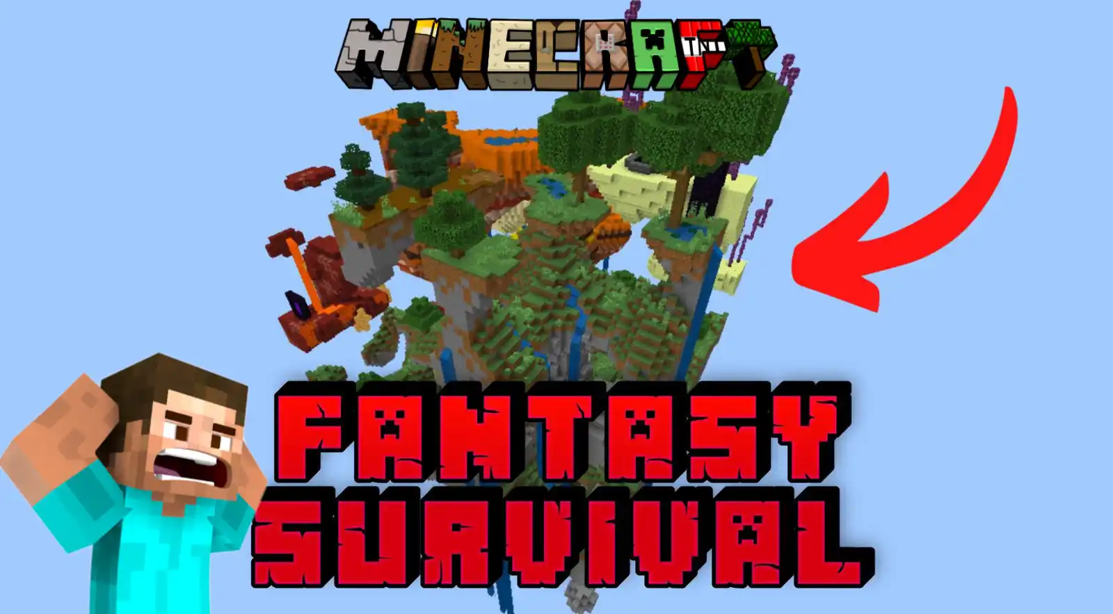 minecraft fantasy survival map thumbnail