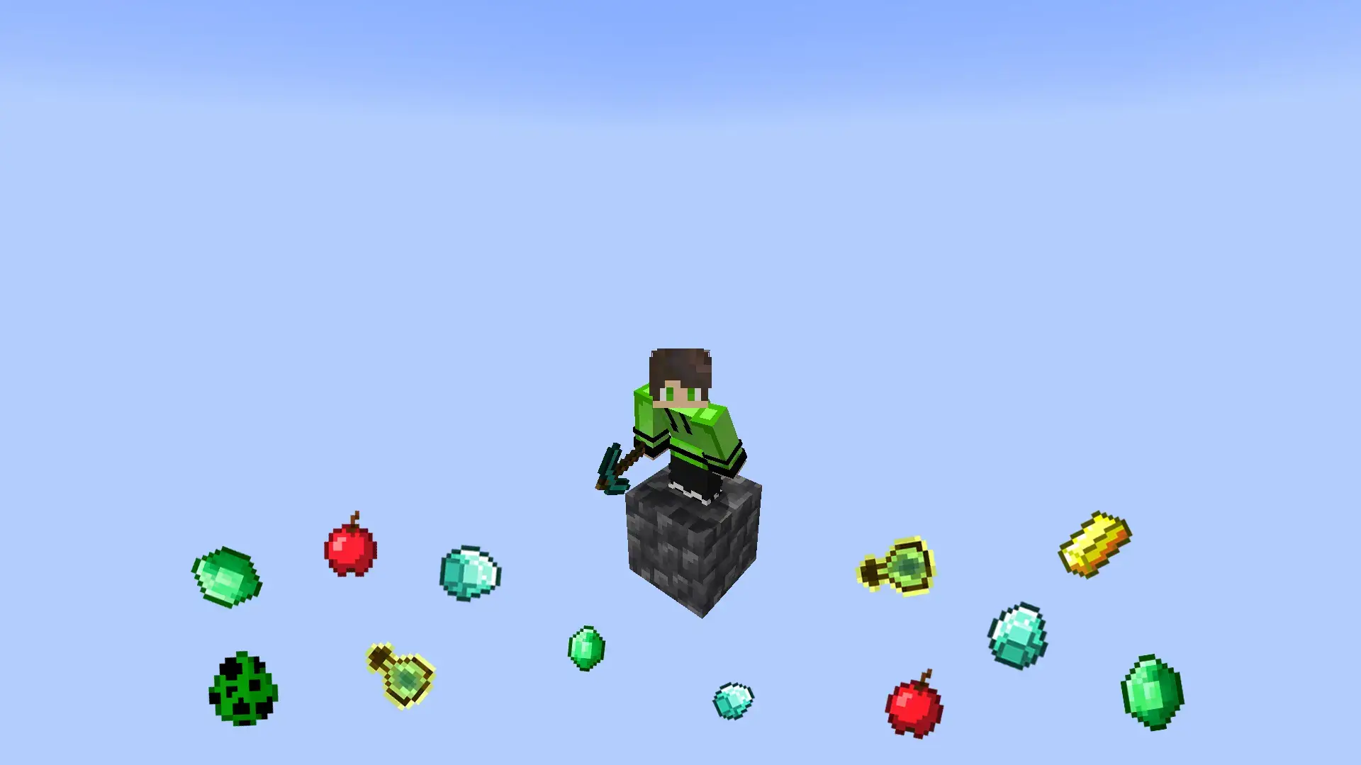 minecraft random item one block map screenshot