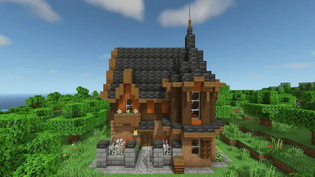half timbered minecraft house map thumbnail