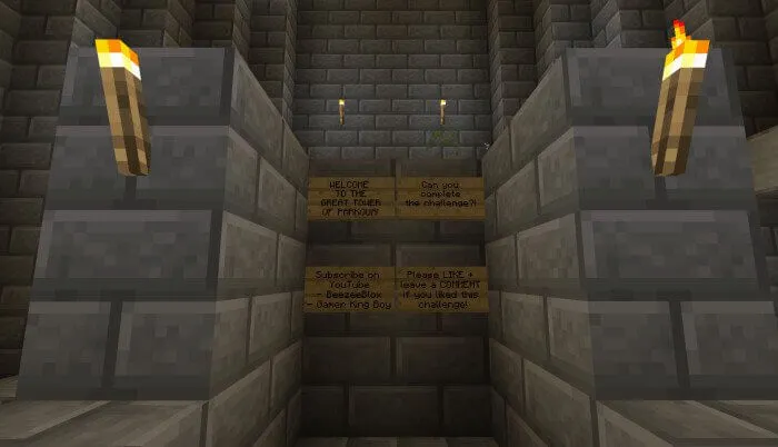 the great tower of parkour challenge map screenshot
