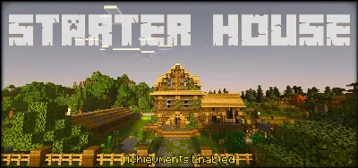 minecraft starter house achievements enabled map thumbnail