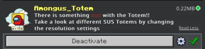 amongus totem addon screenshot