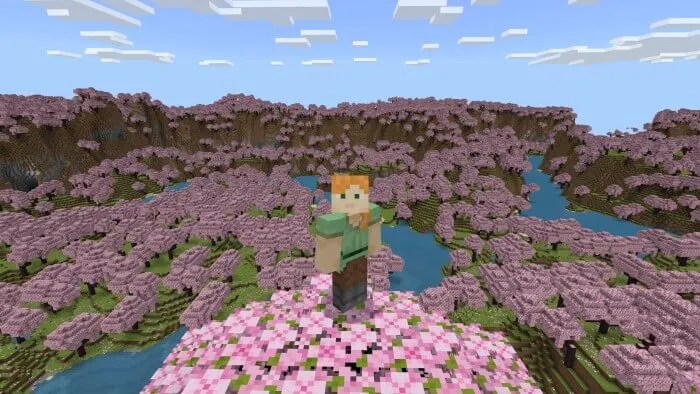 infinite cherry grove single biome map screenshot