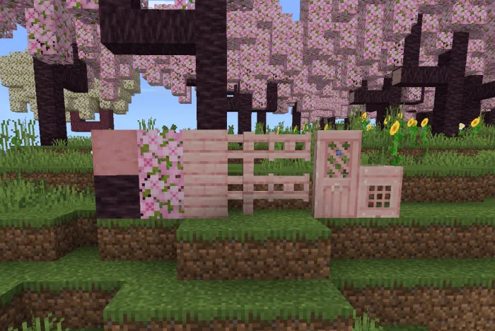 minecraft better cherry blossom biome addon screenshot