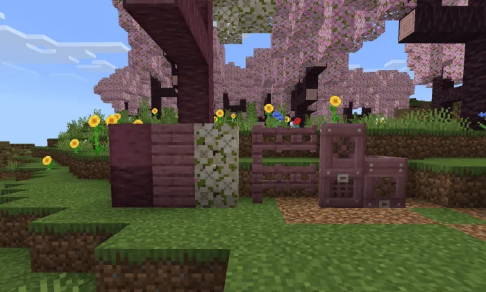 minecraft better cherry blossom biome addon screenshot