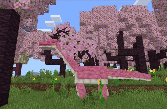 minecraft better cherry blossom biome addon screenshot