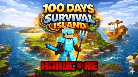 Hardcore 100 Days Survival Island Map thumbnail
