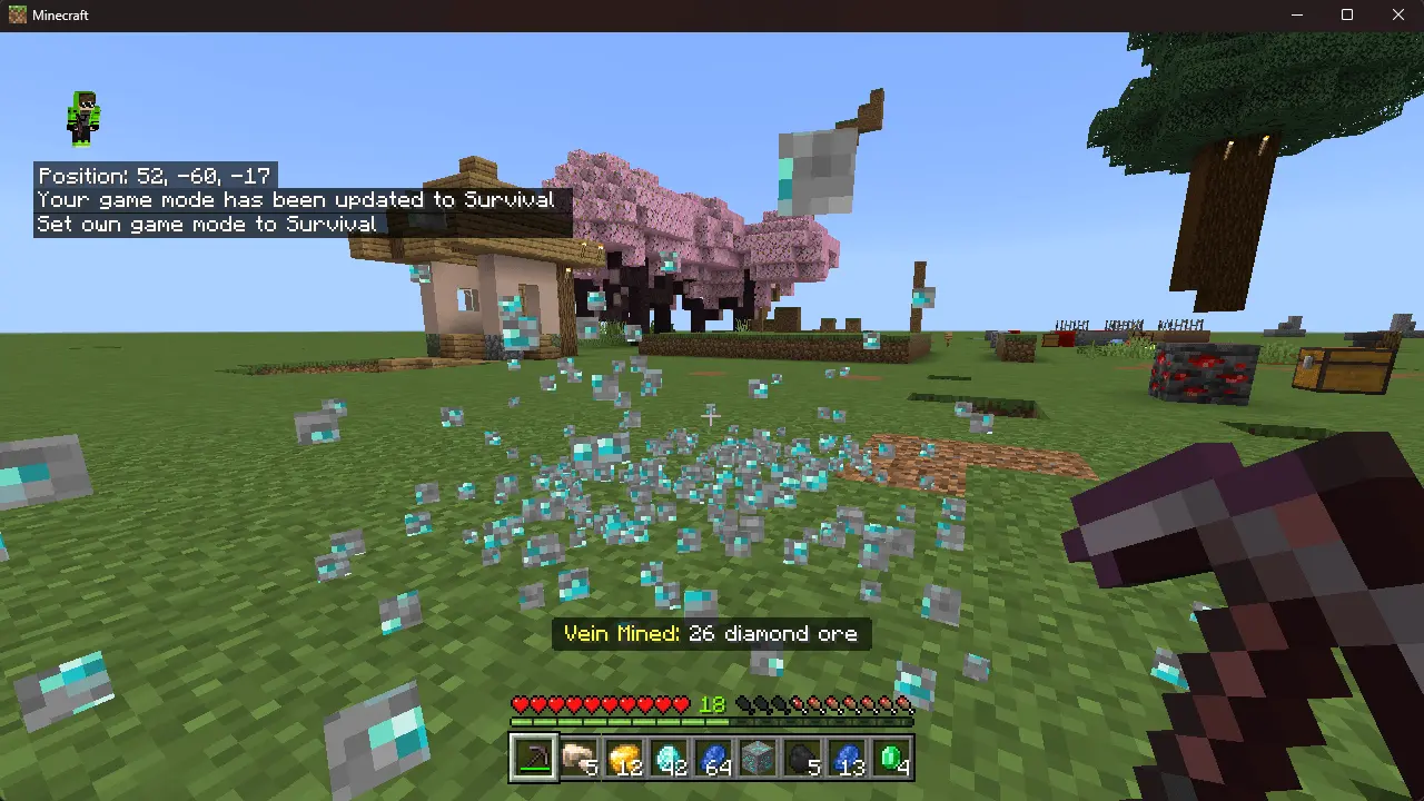 Vein Miner "Break a whole vein" Mod / Addon screenshot 2