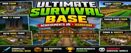 Ultimate Survival Base with Farms Map thumbnail