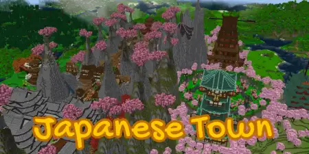 Old Japanese Town in the Cherry Biome Map thumbnail