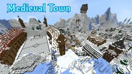 Medieval Town between Snowy Mountains Map thumbnail