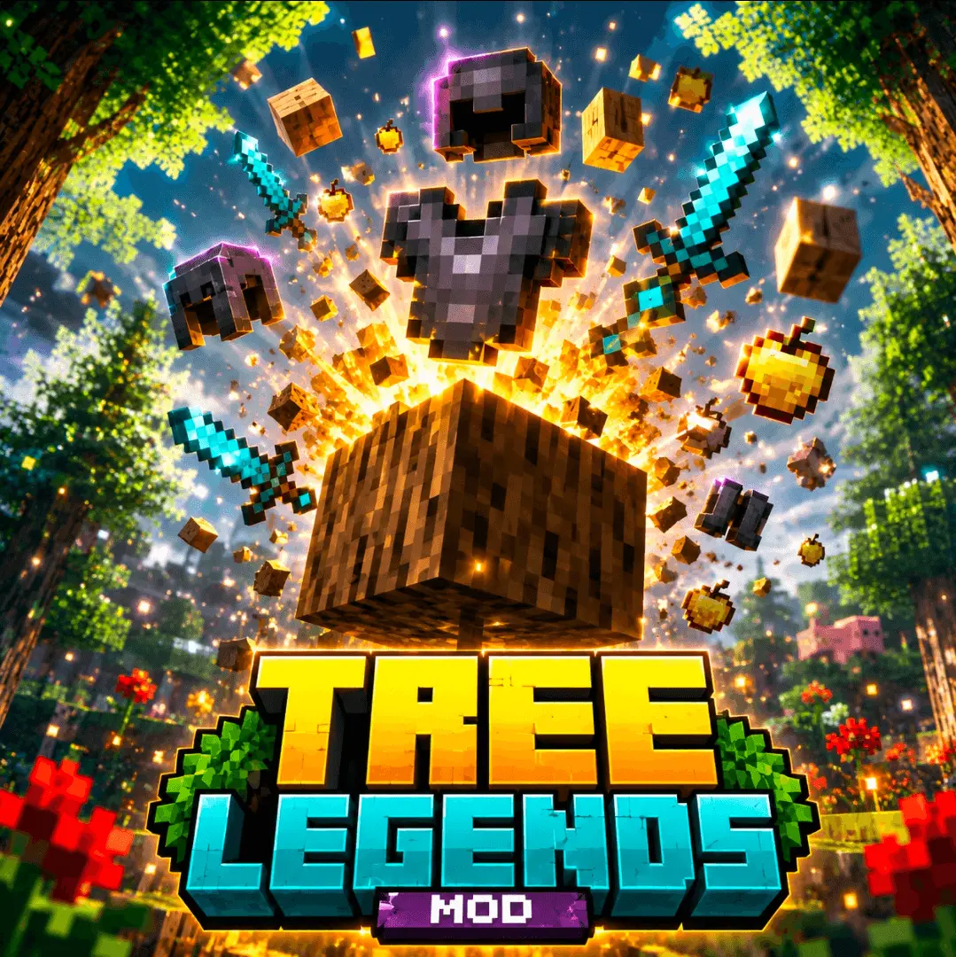 Minecraft But Trees Give OP Items Addon pic 3