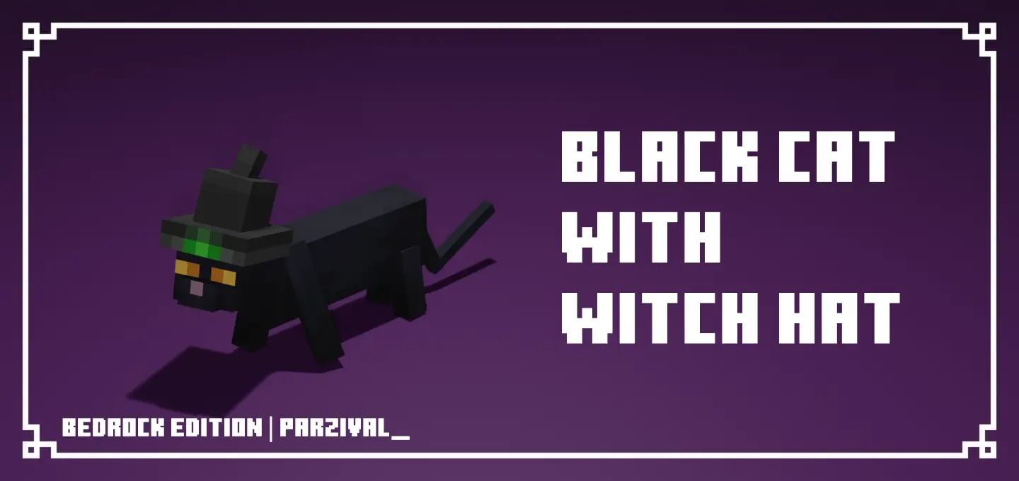 Black Cat With Witch Hat – Addon / Texture Pack thumbnail