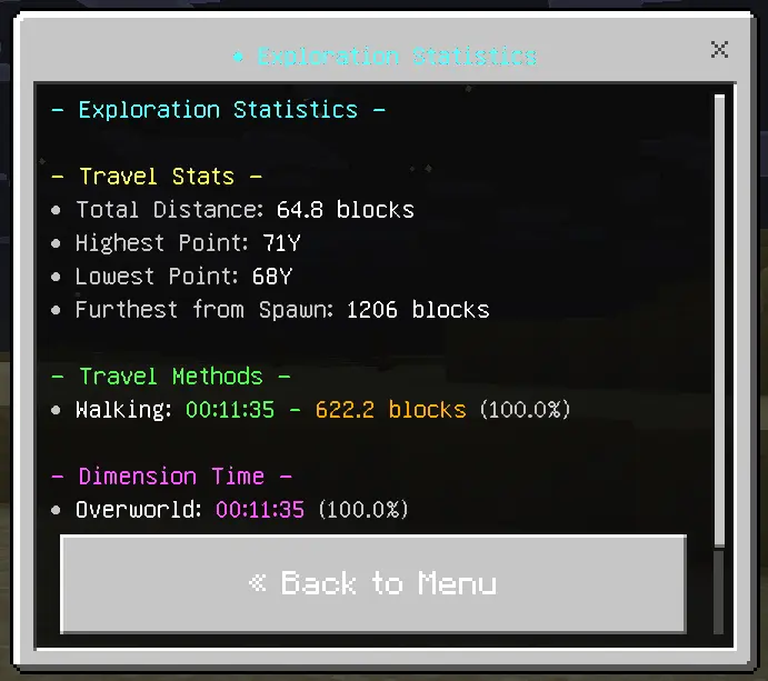 Bedrock Statistics Mod / Addon screenshot 2