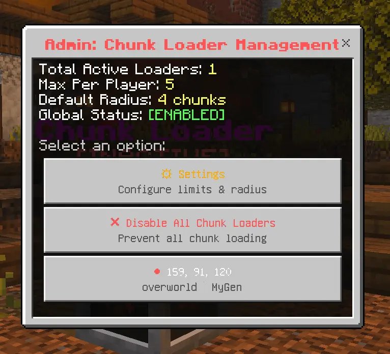 Bedrock Chunk Loader Mod / Addon screenshot 4