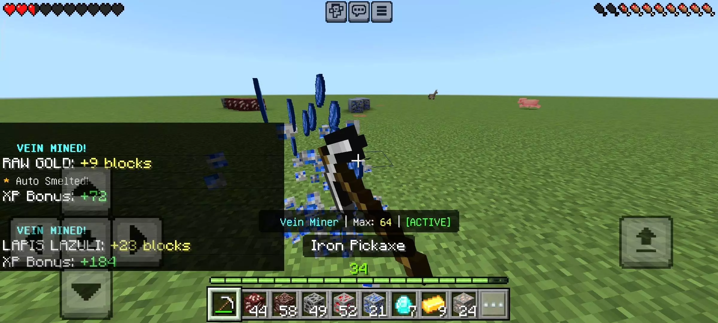 Vein Miner Addon: Auto Mine & Smelt Mod / Addon screenshot 2