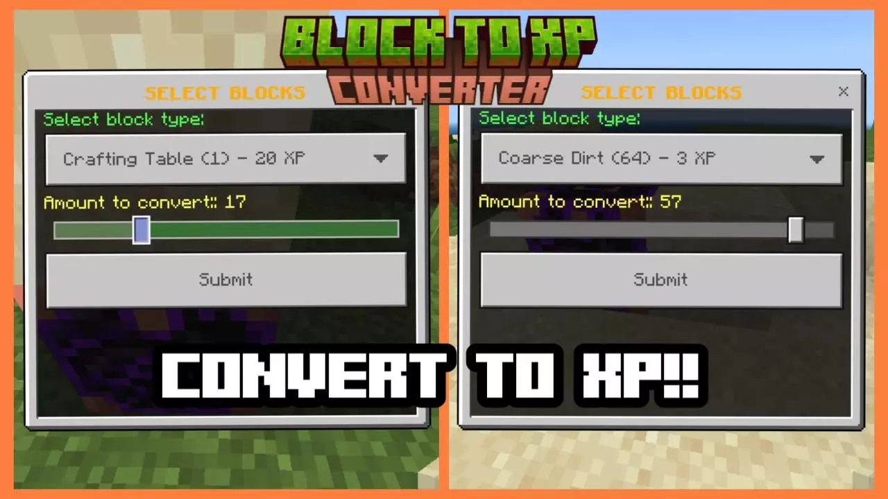 Block To Xp Converter Mod / Addon screenshot 2