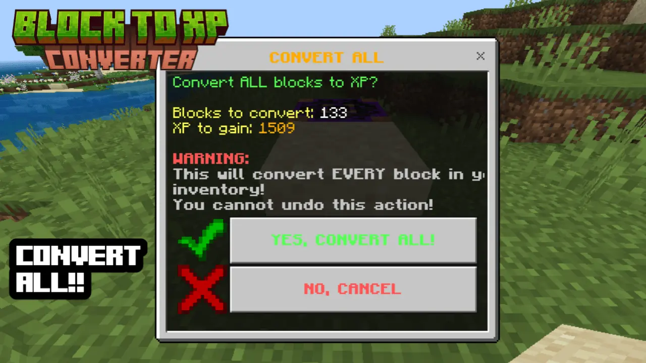 Block To Xp Converter Mod / Addon screenshot 5