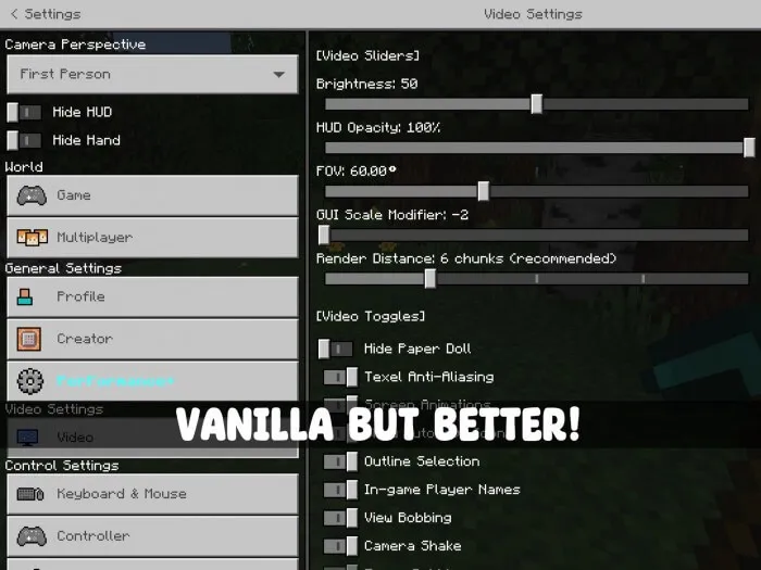 PerFormance+ – Texture Pack screenshot