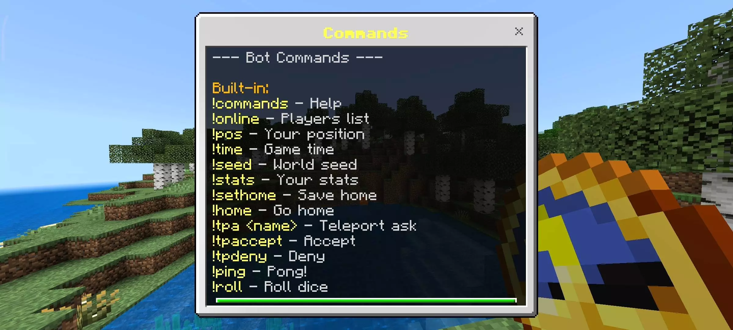 Chat Bot - Custom Commands Mod / Addon screenshot