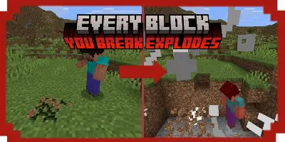 Every Block You Break Explodes Mod / Addon thumbnail