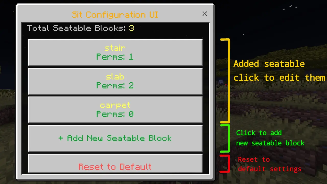 Simple Sit Mod / Addon screenshot
