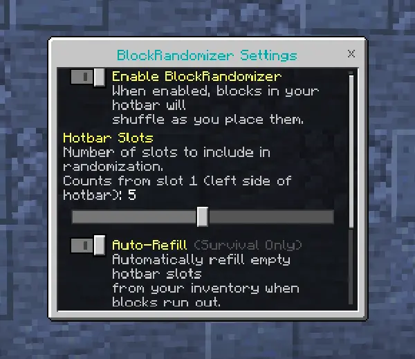 Bedrock BlockRandomizer Mod / Addon screenshot