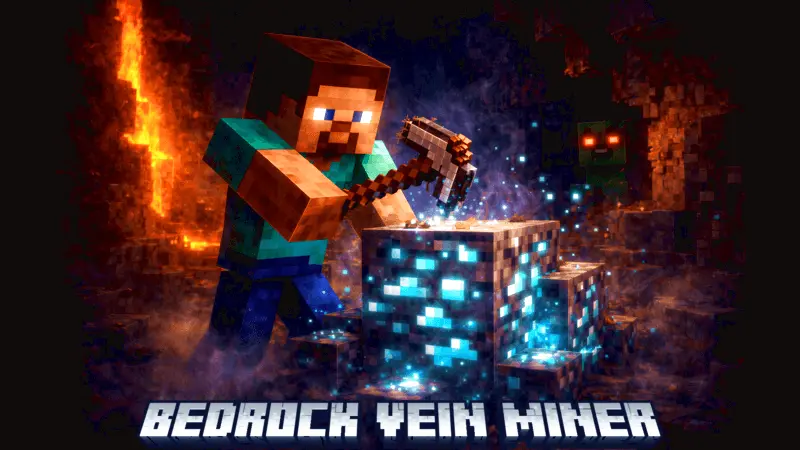bedrock vein miner Mod / Addon thumbnail