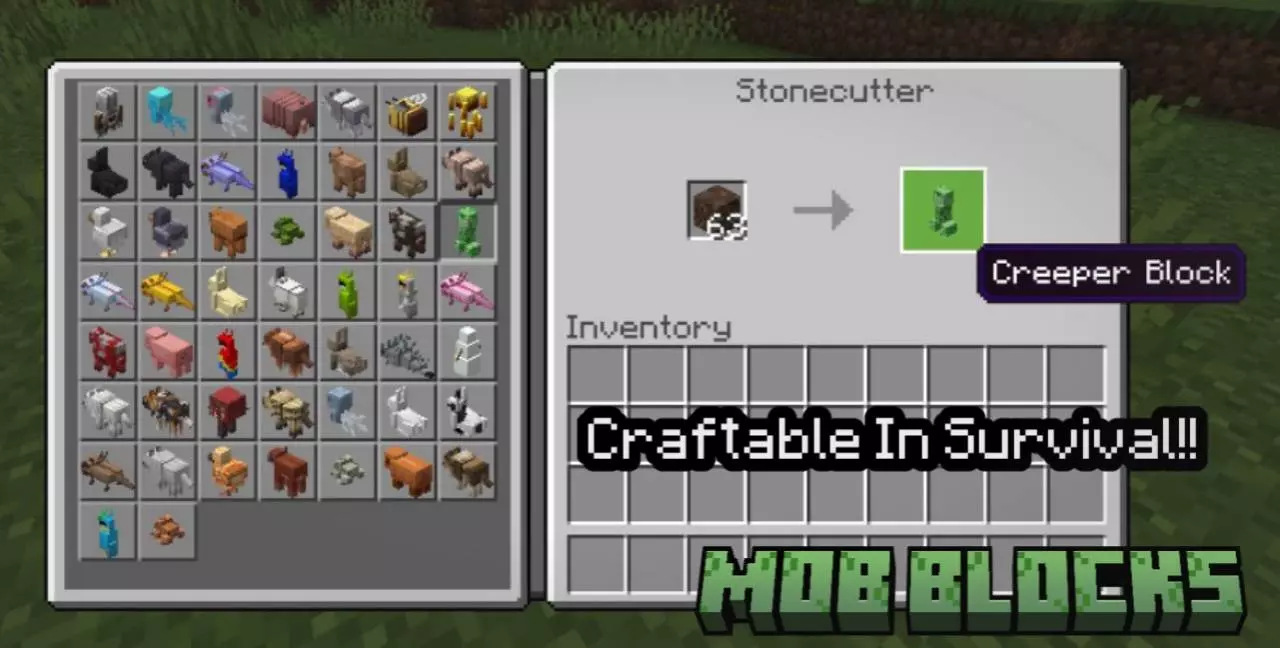 Mob Entity Blocks Mod / Addon screenshot