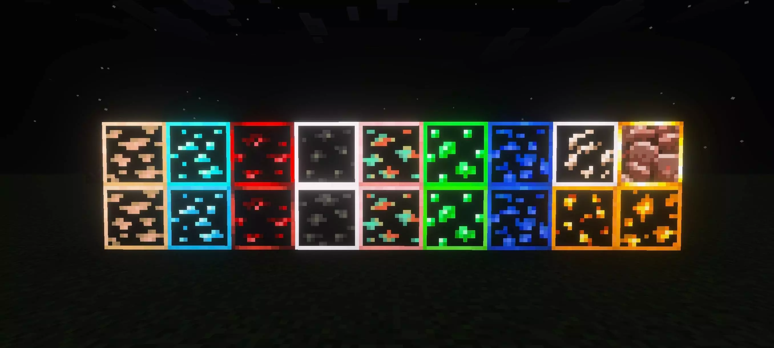 Glowing Ores Addon / Texture Pack screenshot
