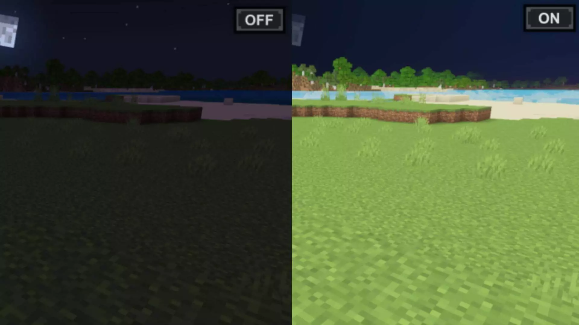 Night Vision [MCPE/Bedrock] – Addon / Texture Pack thumbnail