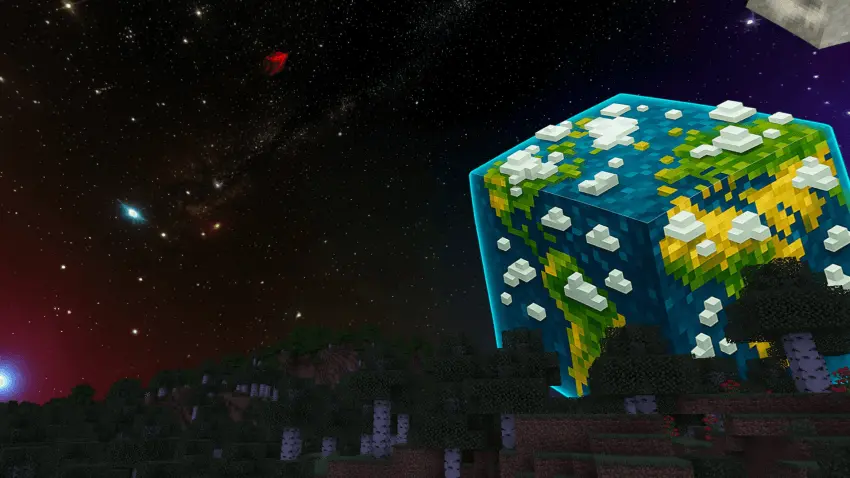 Cubic Planets - Custom Sky Resource Pack screenshot