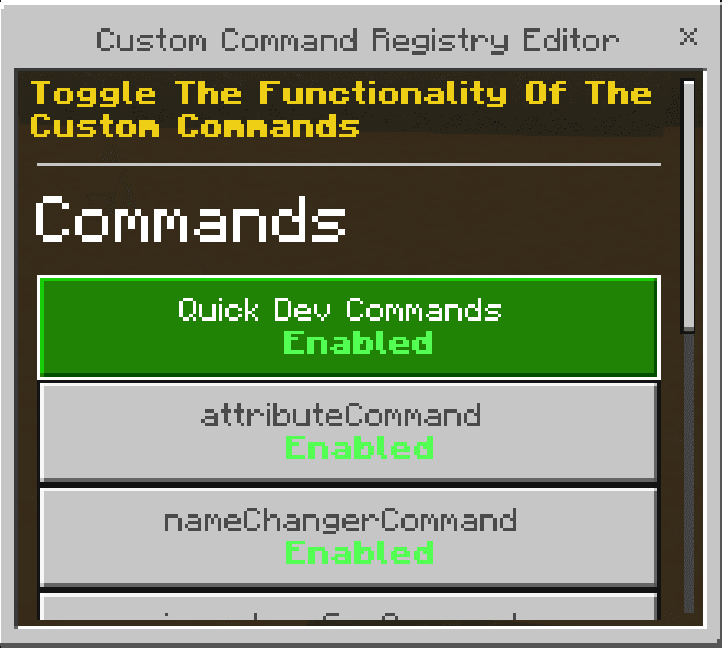 Custom Dev Commands Mod / Addon screenshot