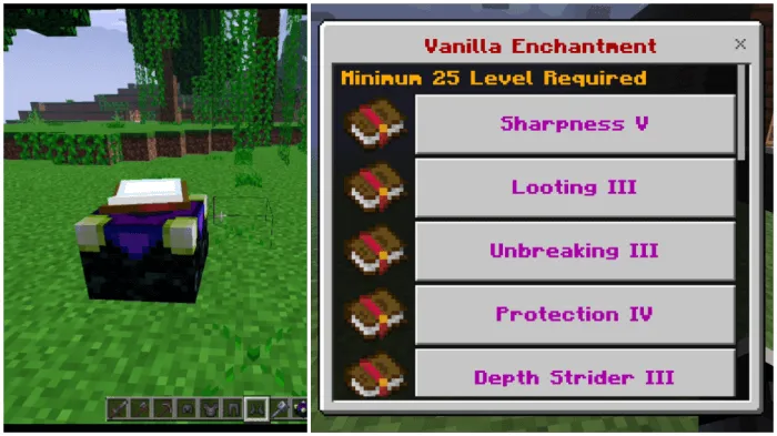 Advance Enchament Table Addon screenshot