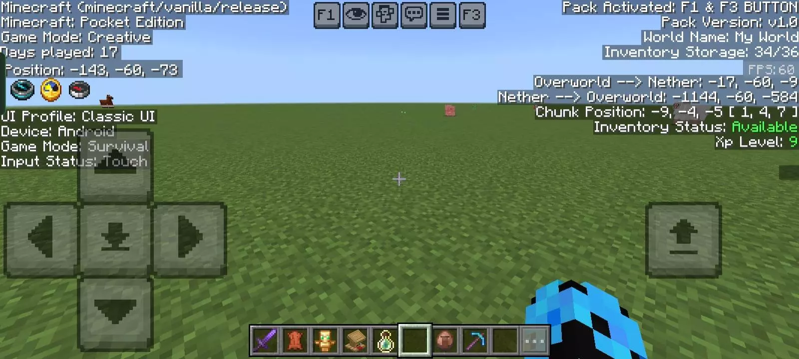 F1 & F3 BUTTON – Addon / Texture Pack screenshot
