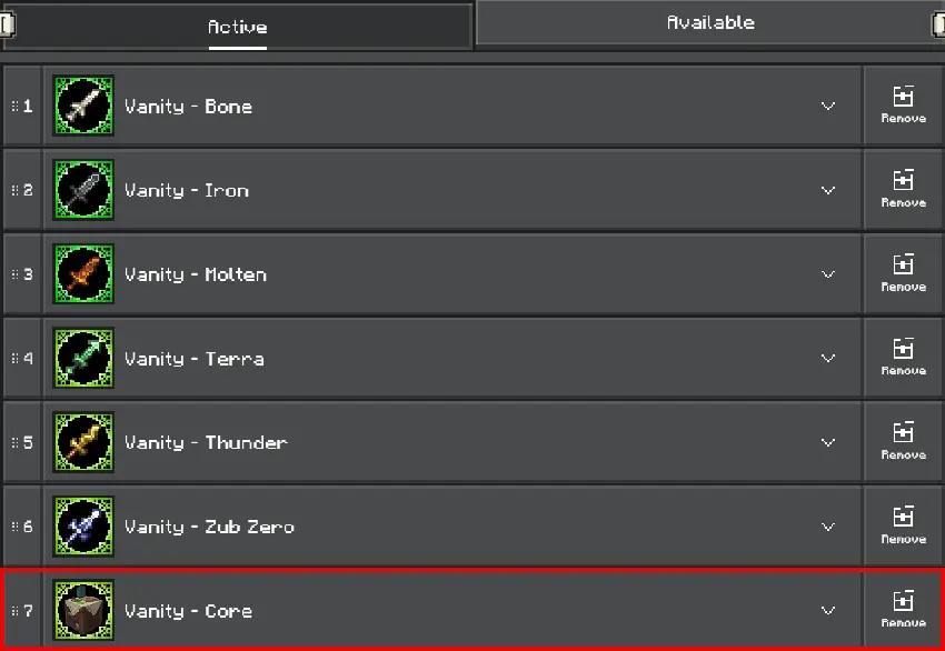Vanity - Core Mod / Addon screenshot