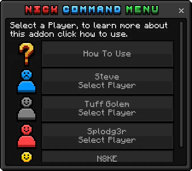 Nick Command V2 Name Changer Addon screenshot