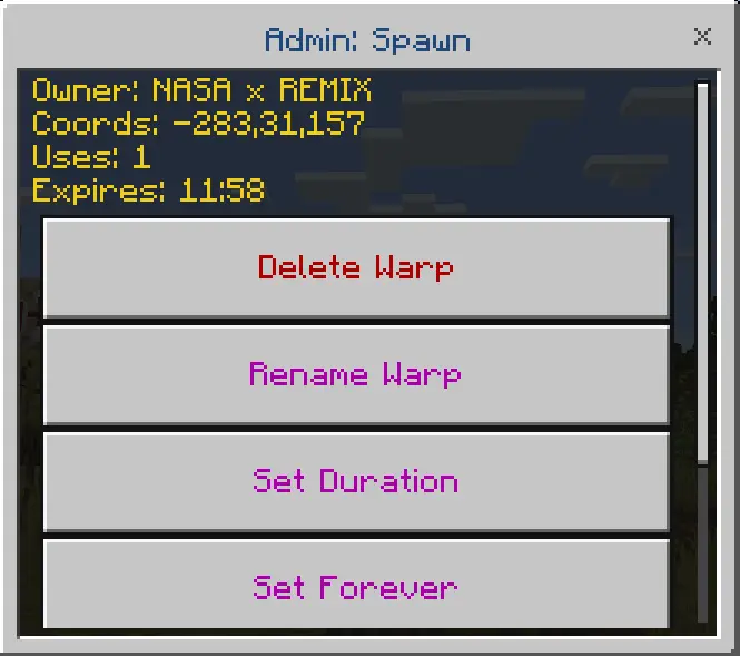 Nasa's Tp/player warps Mod / Addon screenshot