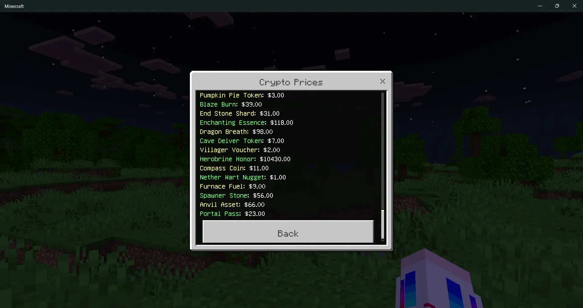 Virtual crypt stock market economy system Mod / Addon screenshot