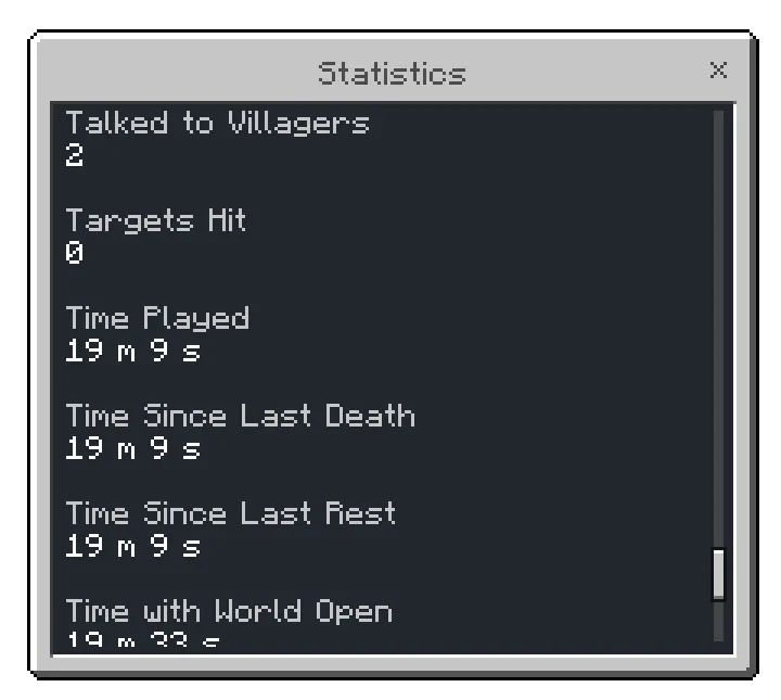 Minecraft Statistics Addon screenshot