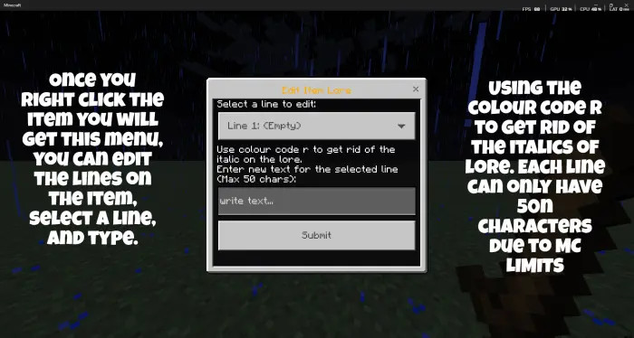 Edit Item LORE! Mod / Addon screenshot