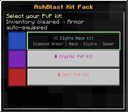 One Click PvP Kit Equip Addon screenshot