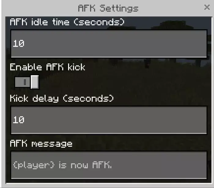 AFK Player Addon screenshot