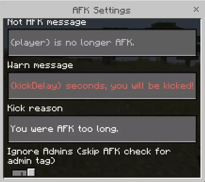 AFK Player Addon screenshot