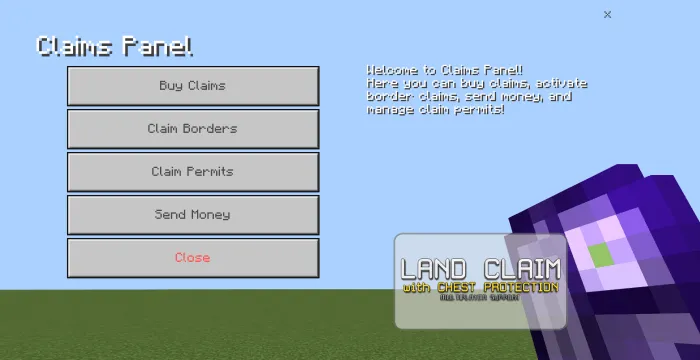 Land Claim + Chest Protection Addon for Multiplayer Addon screenshot