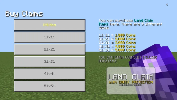 Land Claim + Chest Protection Addon for Multiplayer Addon screenshot
