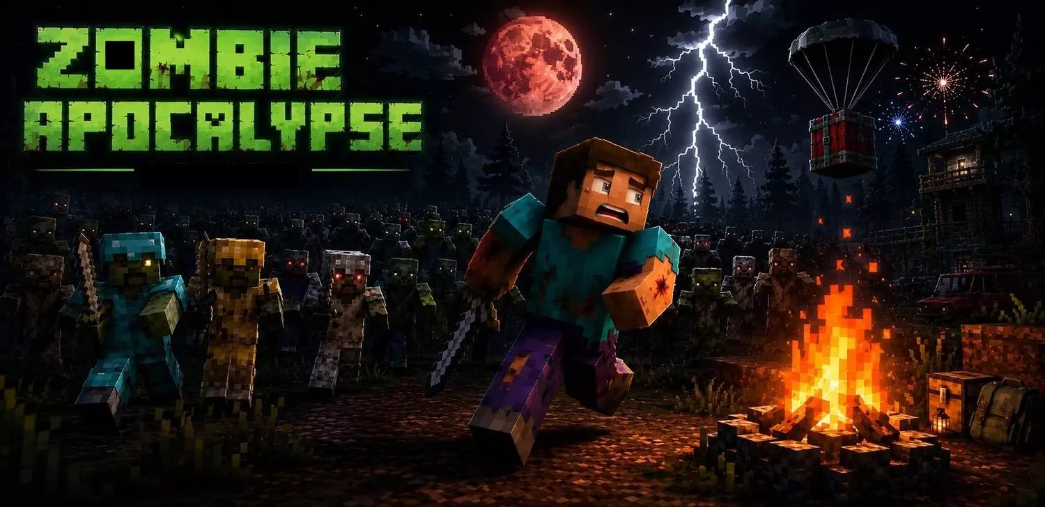 Zombie Apocalyps MCPE Addon pic 1