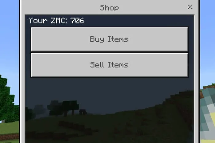 Simple Shop For Server/Realms Addon screenshot