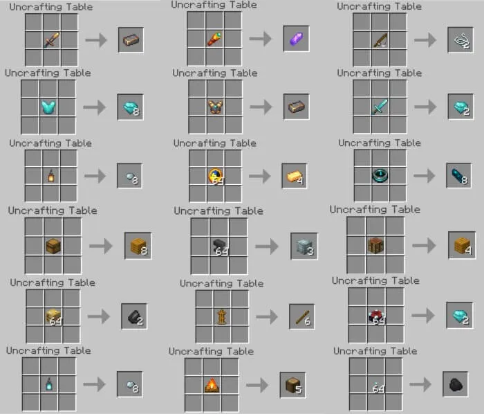 Uncrafting Table Addon screenshot