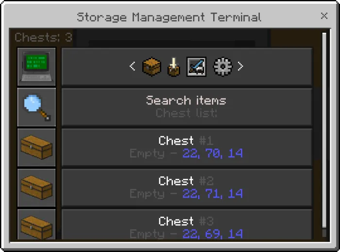 Storage Terminal Addon screenshot
